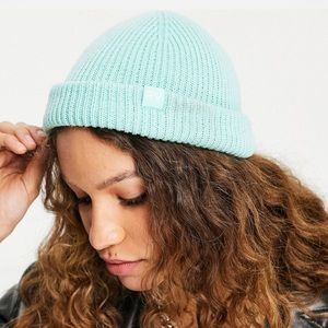 NWT Aqua Blue Fisherman Beanie Hat